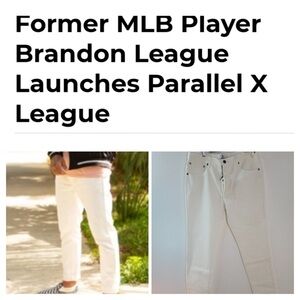 PARALLEL X LEAGUE WHITE CORDUROY STRAIGHT LEG JEAN MEN'S SIZE 32 X 31 NWT